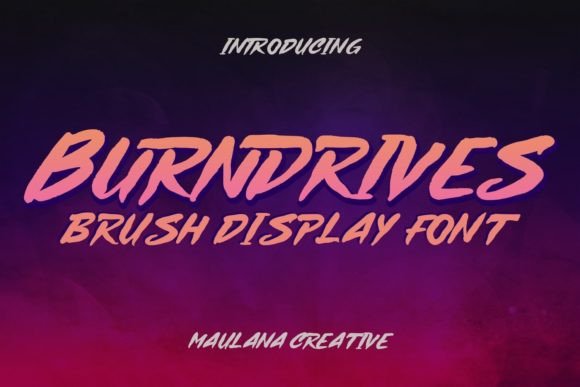Burndrives: The Slanted Brush Font for Crafters & Makers