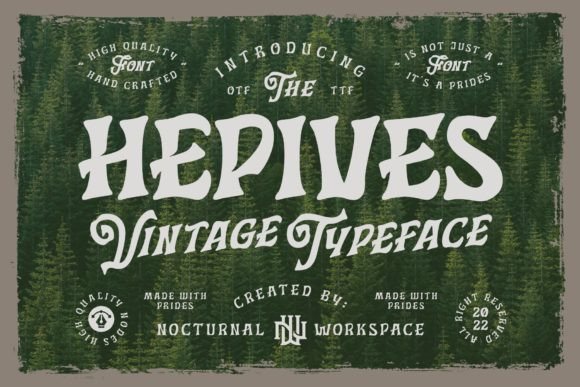 Hepives: A Vintage Display Font for Bold Web Design