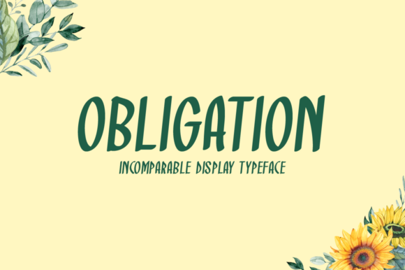 Obligation: A Cute Display Font for Handmade Products